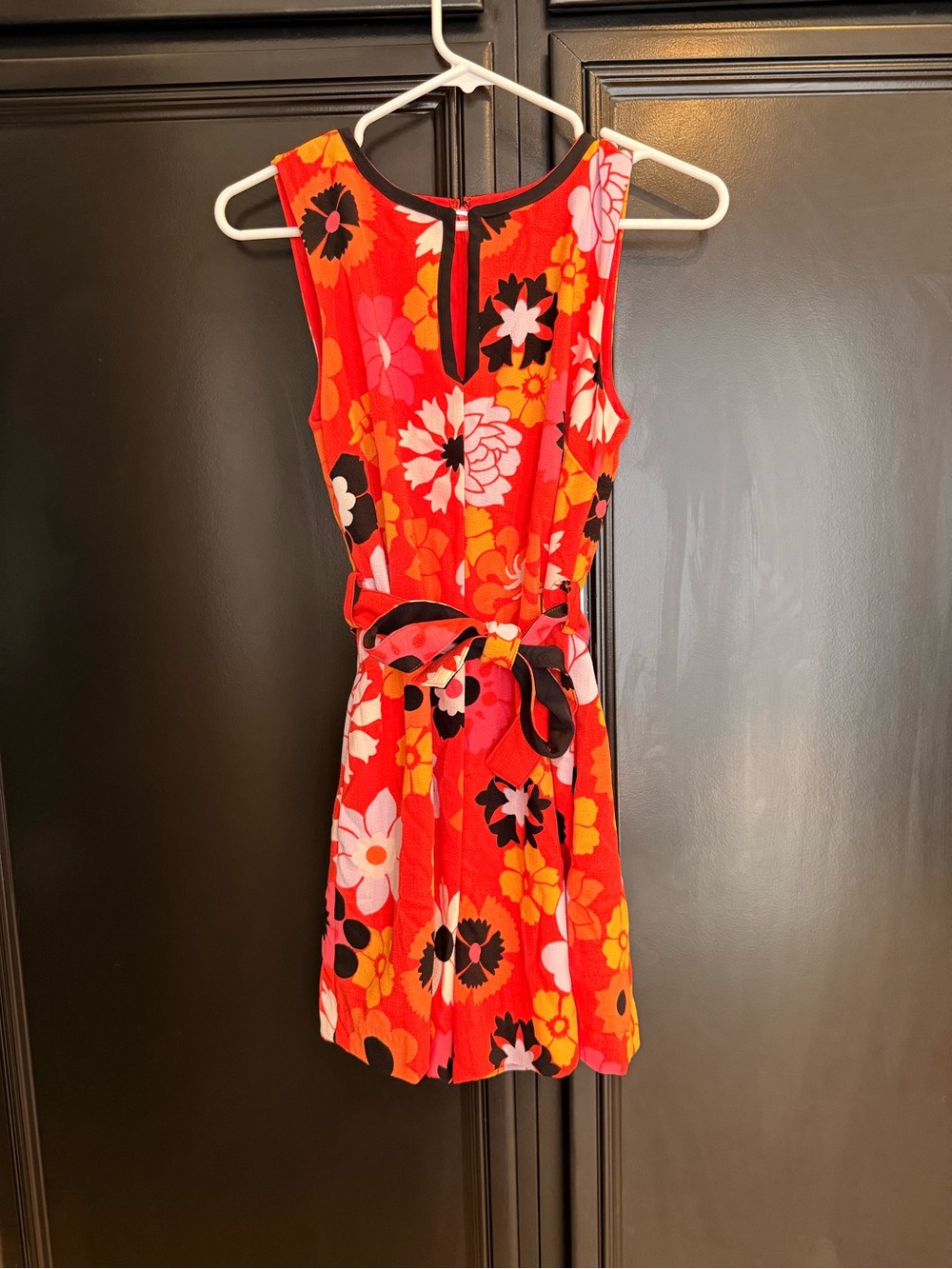 Victoria Beckham for Target Floral Sleeveless Belted Romper Red Pink XS Casual